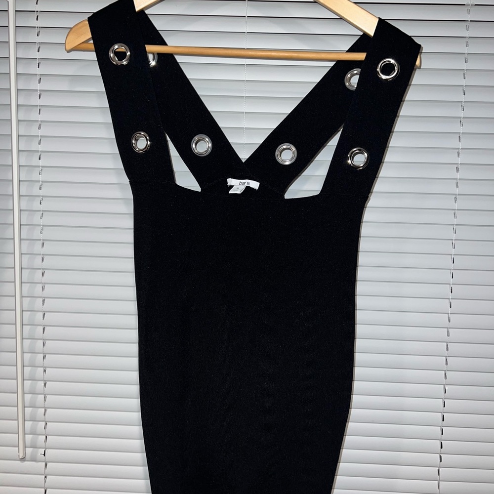 Bar III Black Eyelet Strap Tank Dress